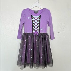 Purple Starry Kids witchy tutu Dress